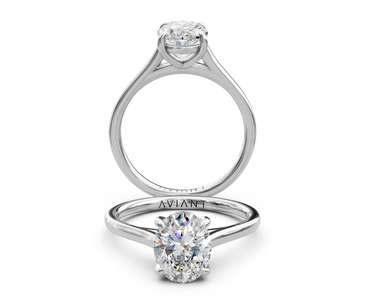 Imogen Solitaire engagement ring in 14k white gold
