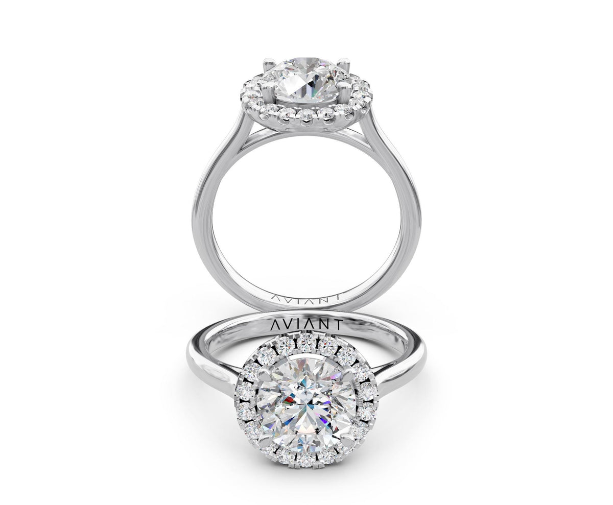 Fiona Solitaire engagement ring in 14k white gold