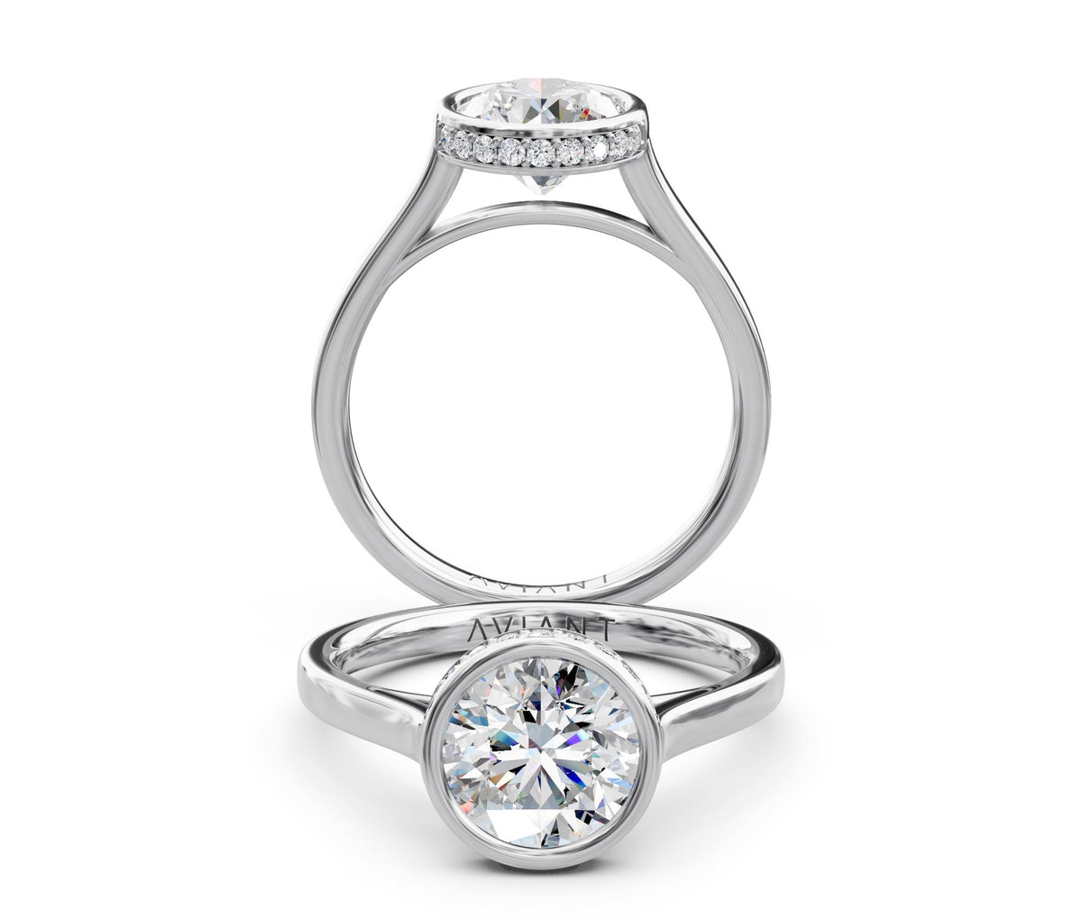 Willow Solitaire engagement ring in 14k white gold
