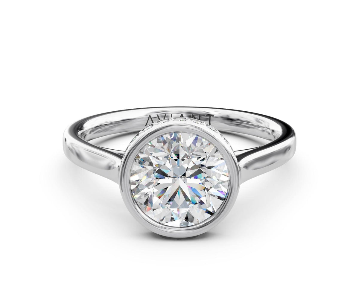 Willow Solitaire engagement ring in 14k white gold