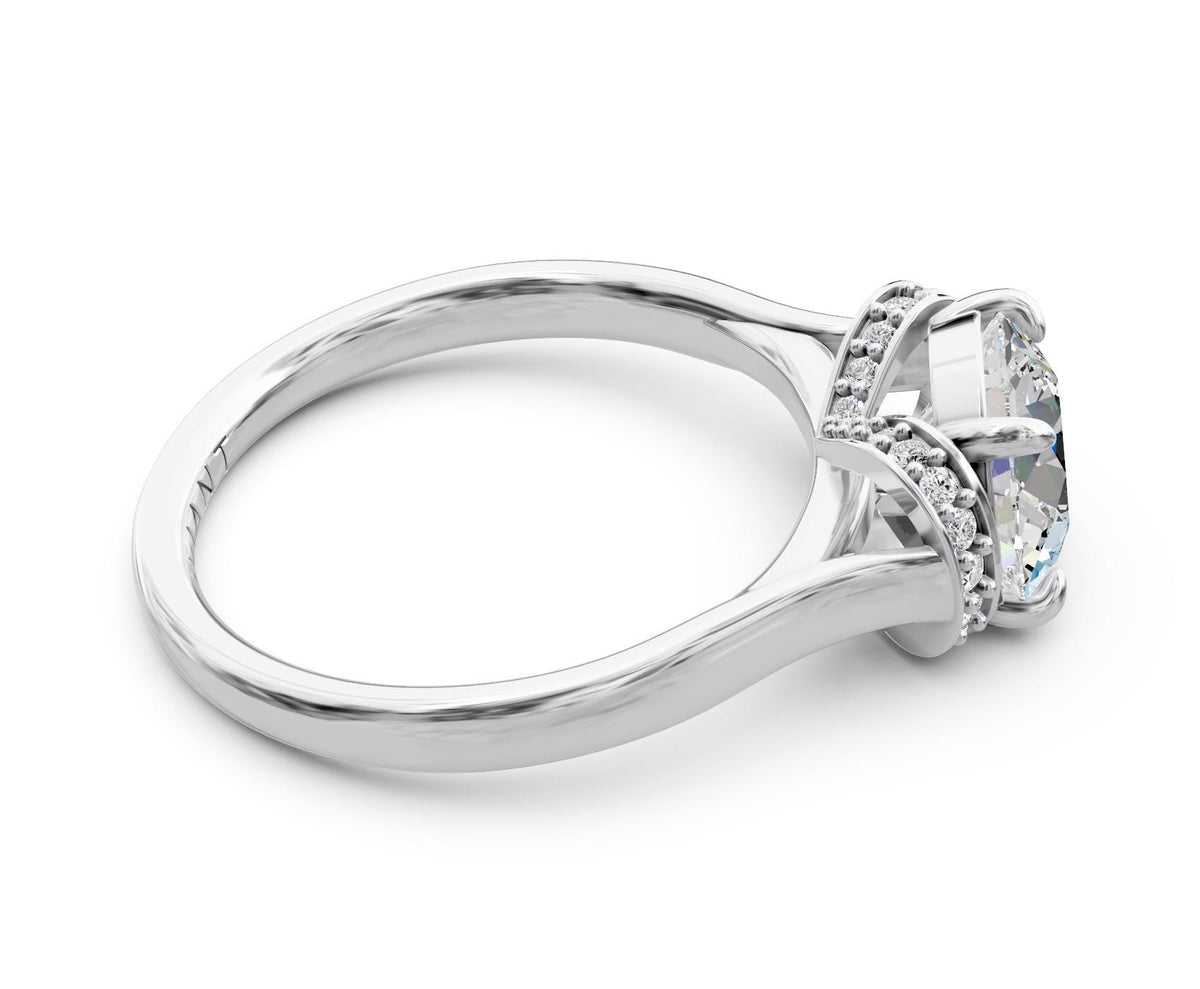 Lucia Halo engagement ring in 14k white gold