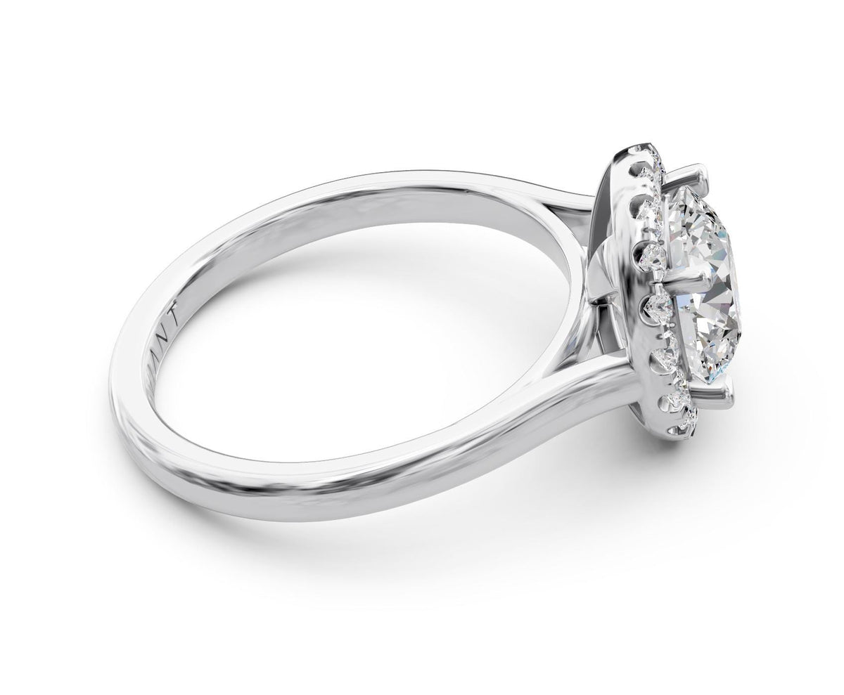Fiona Solitaire engagement ring in 14k white gold