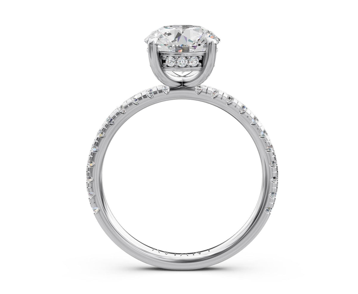 Serena French Pavé engagement ring in 14k white gold