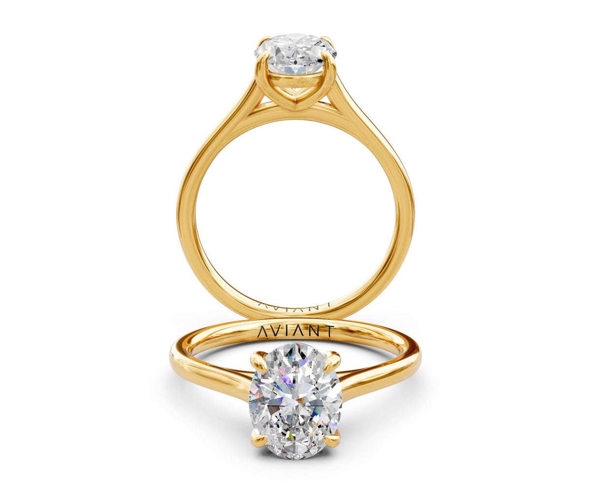 Imogen Solitaire engagement ring in 14k yellow gold