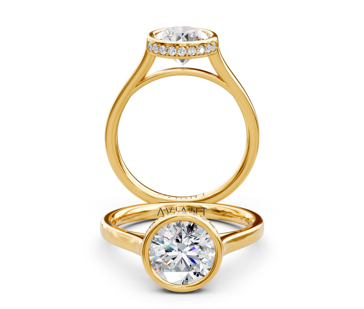 Willow Solitaire engagement ring in 14k yellow gold