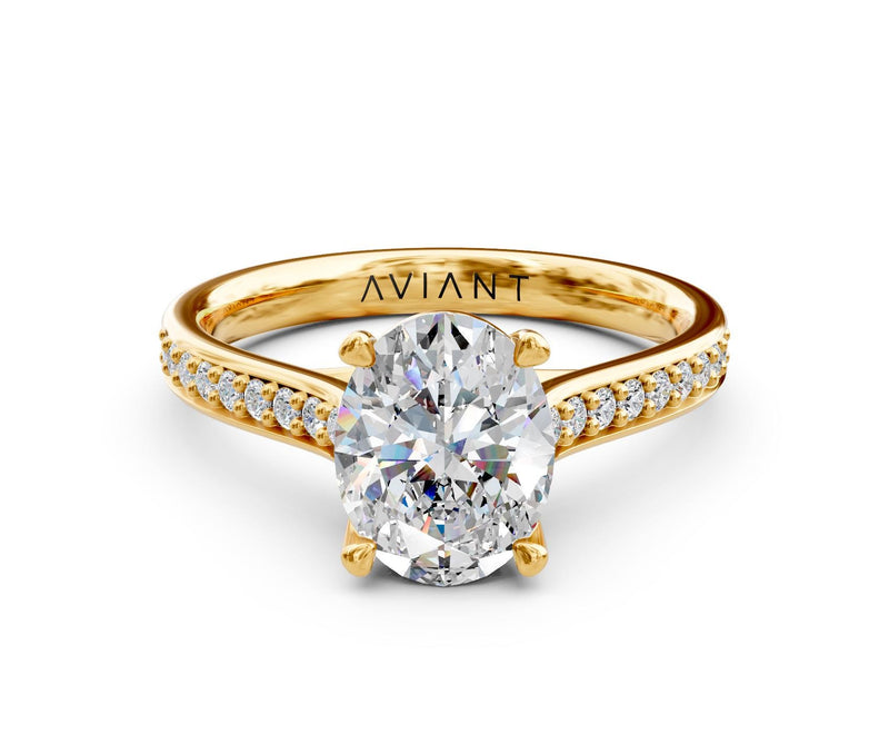 Sabrina French Pavé with 3ct Oval Lab Diamond
