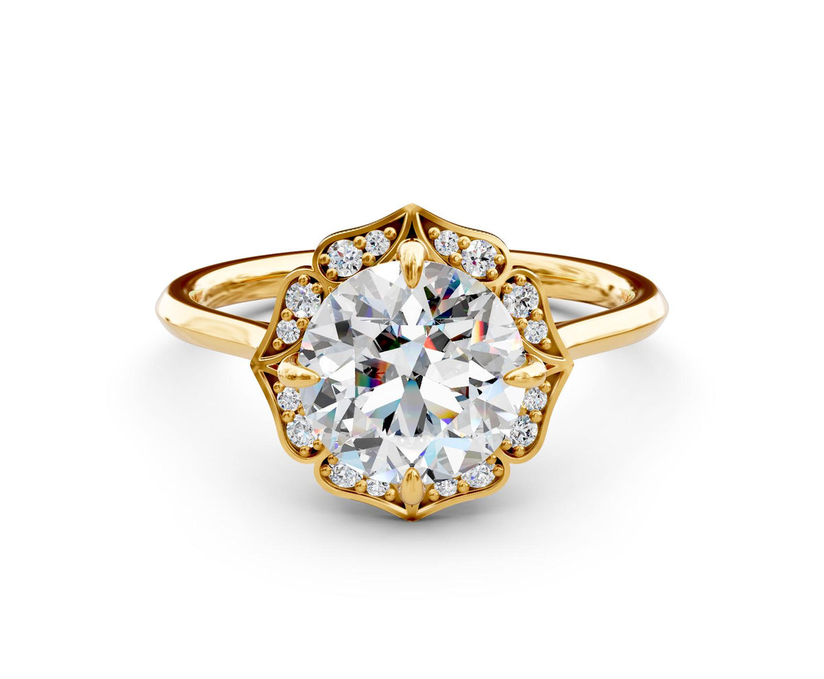 Phoebe Solitaire engagement ring in 14k yellow gold