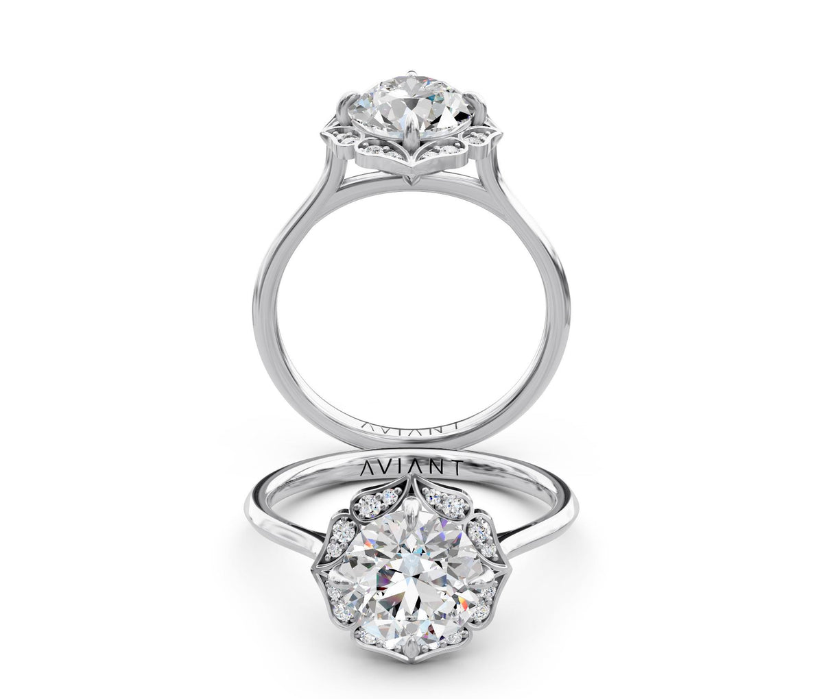Phoebe Solitaire engagement ring in 14k white gold