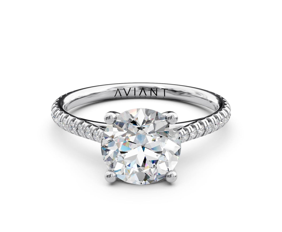 Stella French Pavé engagement ring in 14k white gold