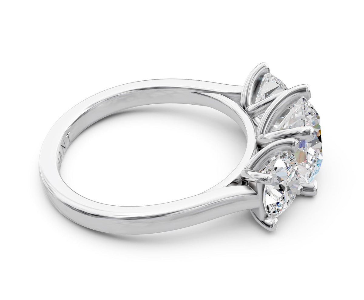 Penelope Three-Stone engagement ring in 14k white gold