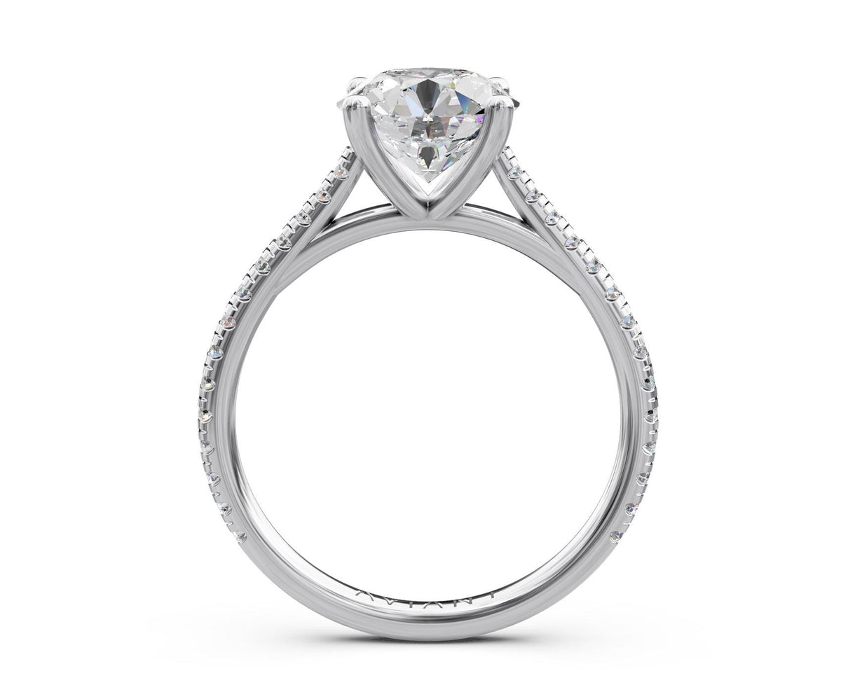 Stella French Pavé engagement ring in 14k white gold