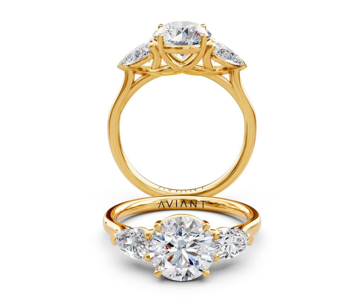 Tabitha Three-Stone engagement ring in 14k yellow gold
