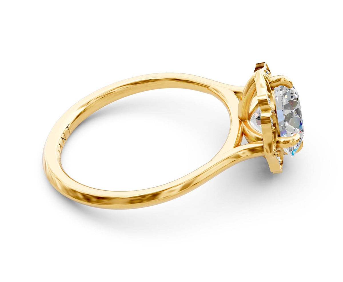 Phoebe Solitaire engagement ring in 14k yellow gold