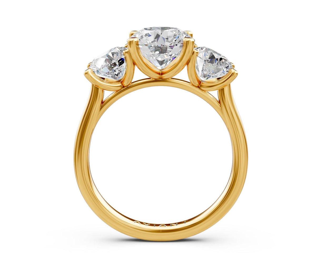 Penelope Three-Stone engagement ring in 14k yellow gold