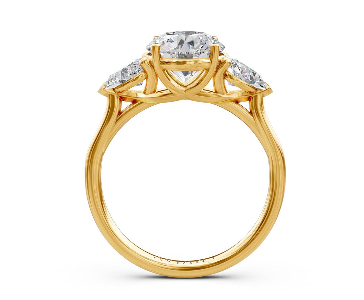 Tabitha Three-Stone engagement ring in 14k yellow gold