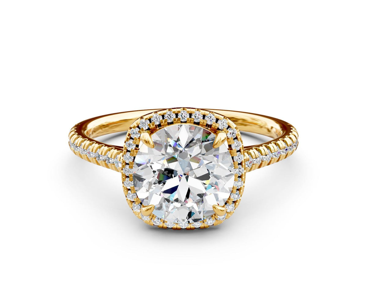 Lorelei Halo engagement ring in 14k yellow gold