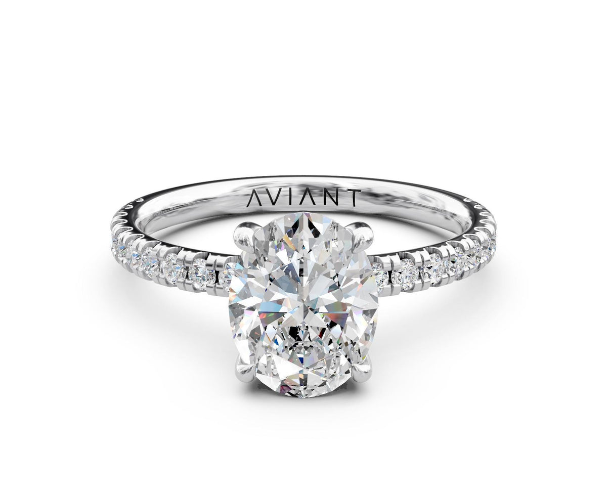 Matilda French Pavé engagement ring in 14k white gold