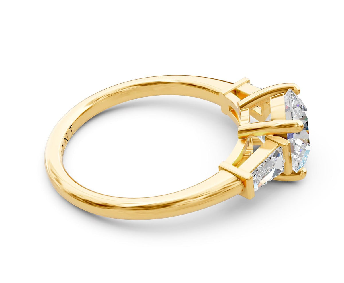 Josephine Three-Stone engagement ring in 14k yellow gold