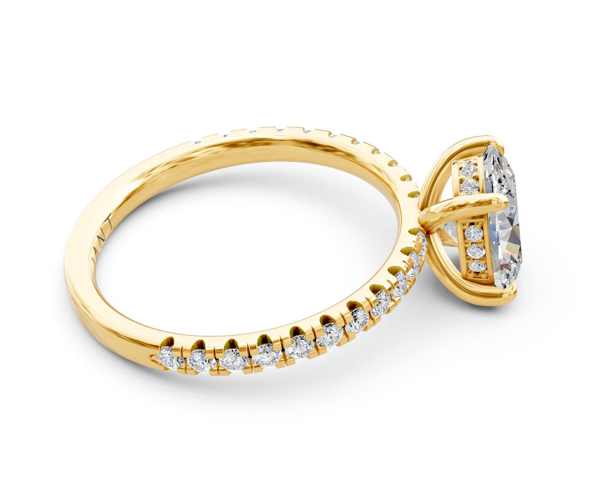 Matilda French Pavé engagement ring in 14k yellow gold