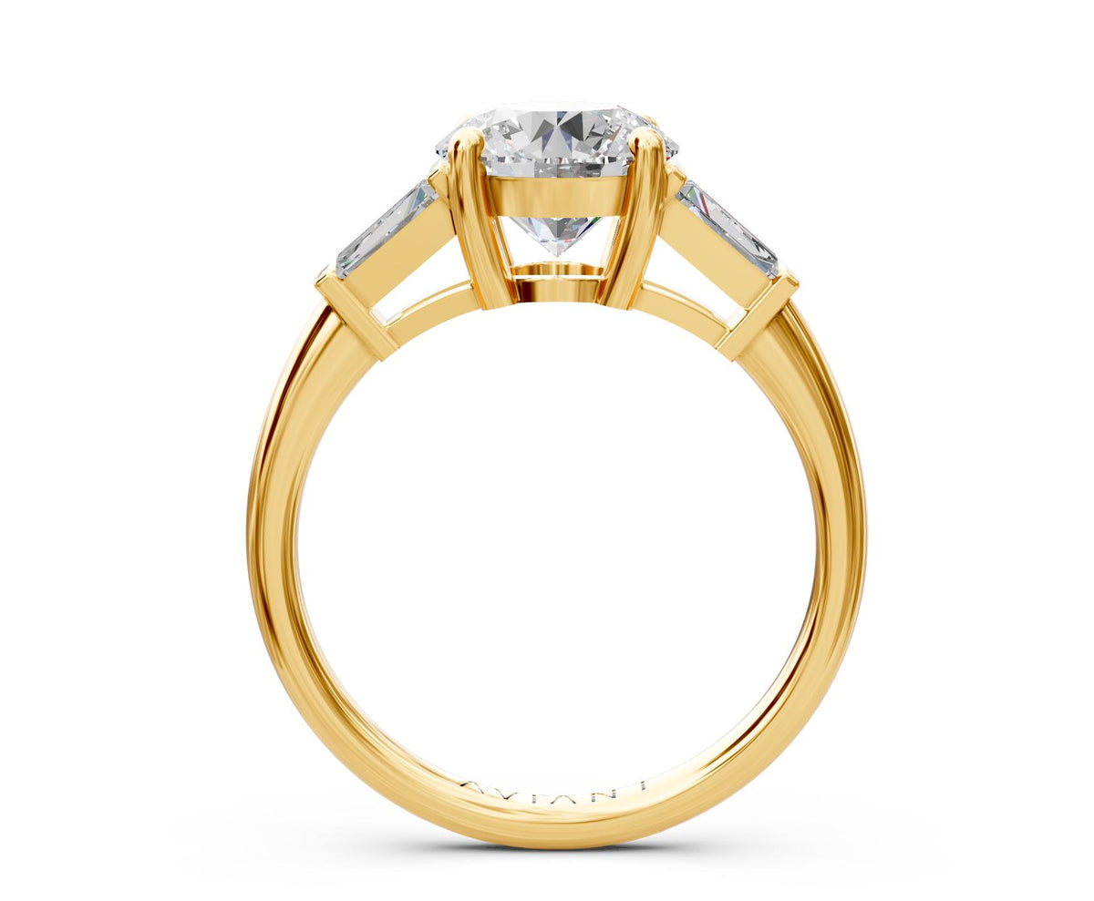 Josephine Three-Stone engagement ring in 14k yellow gold