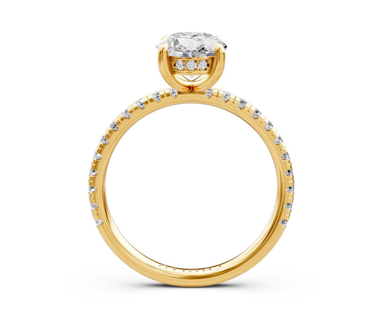 Matilda French Pavé engagement ring in 14k yellow gold