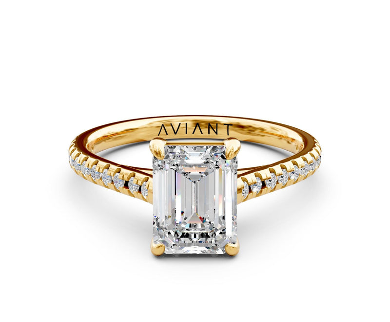 Iris French Pavé with 3ct Emerald Lab Diamond
