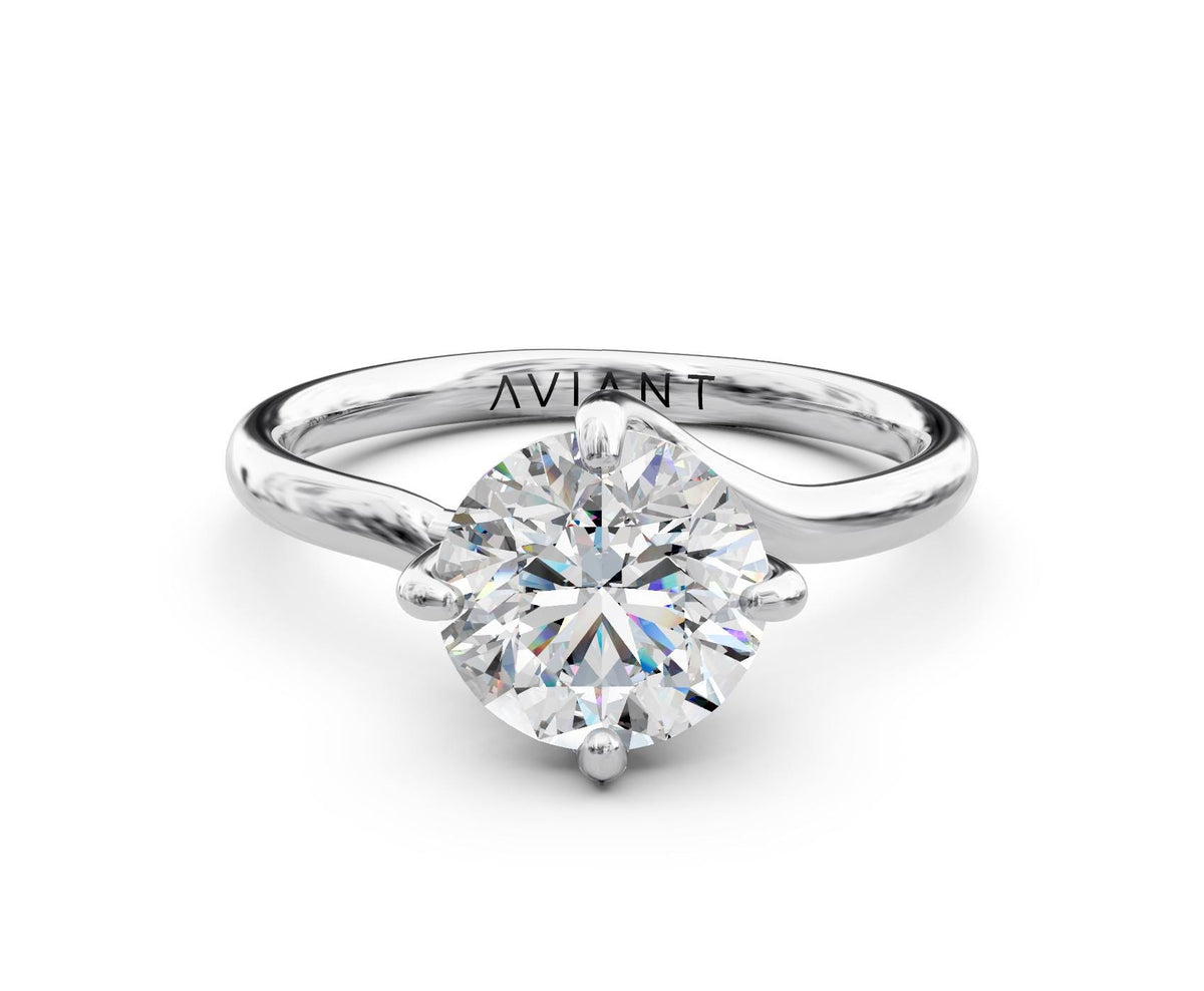 Florence Solitaire engagement ring in 14k white gold