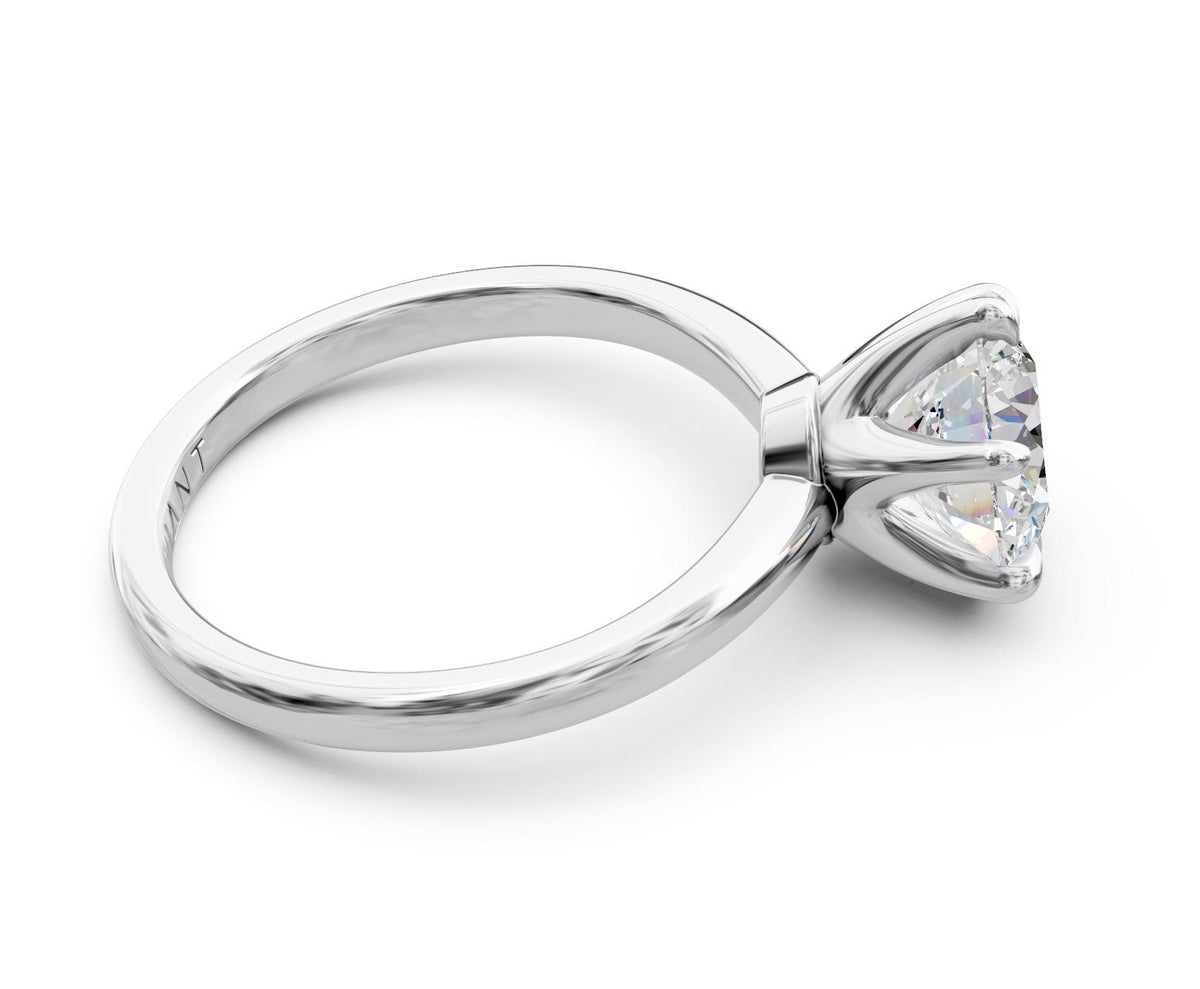 Esther Solitaire engagement ring in 14k white gold