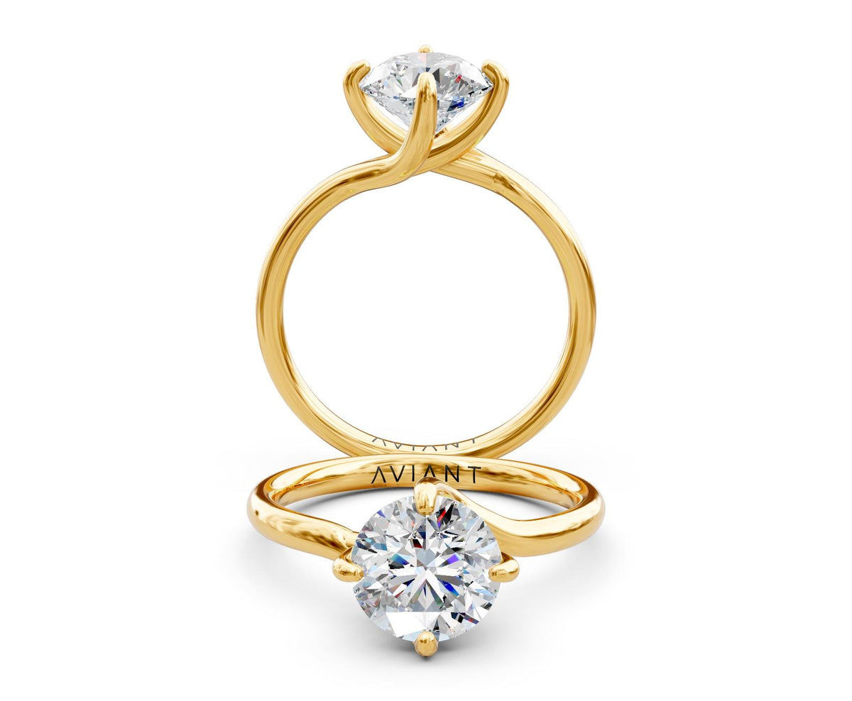 Florence Solitaire engagement ring in 14k yellow gold