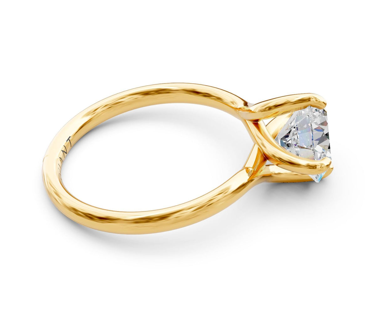 Florence Solitaire engagement ring in 14k yellow gold