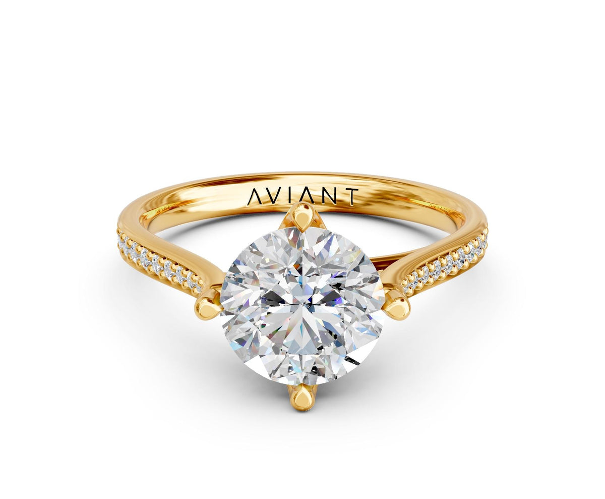 Adeline French Pavé engagement ring in 14k yellow gold