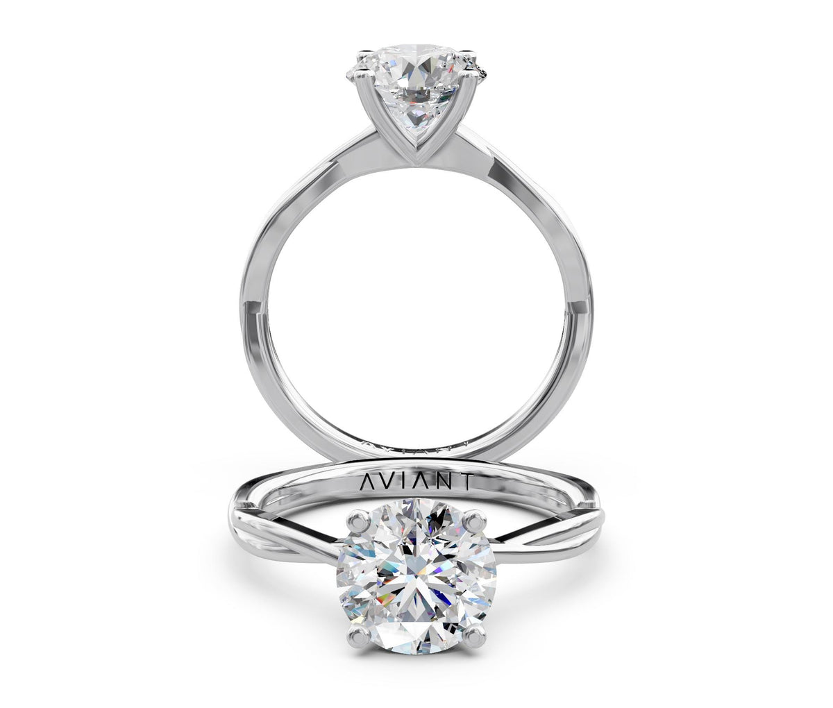 Bianca Solitaire engagement ring in 14k white gold