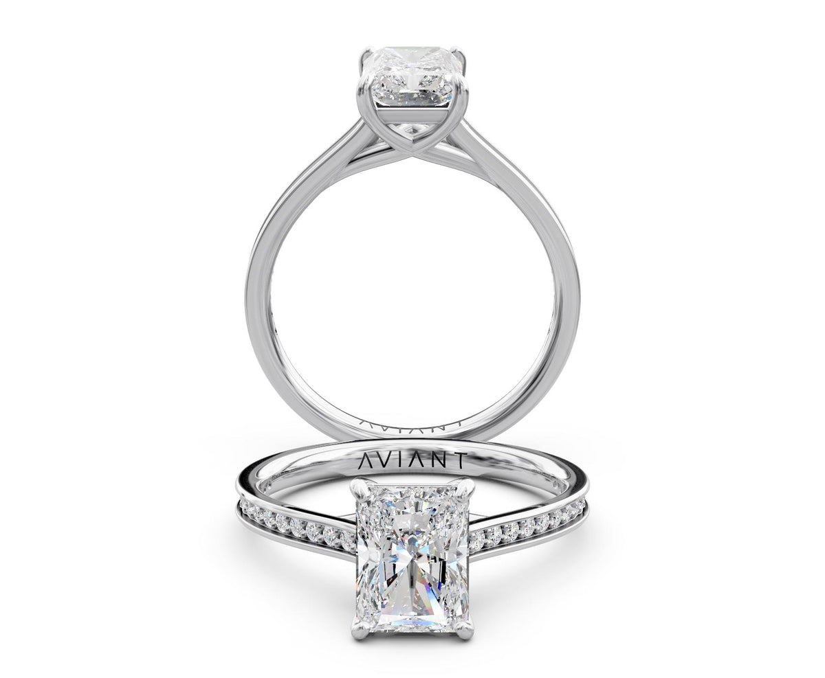 Sophia French Pavé engagement ring in 14k white gold