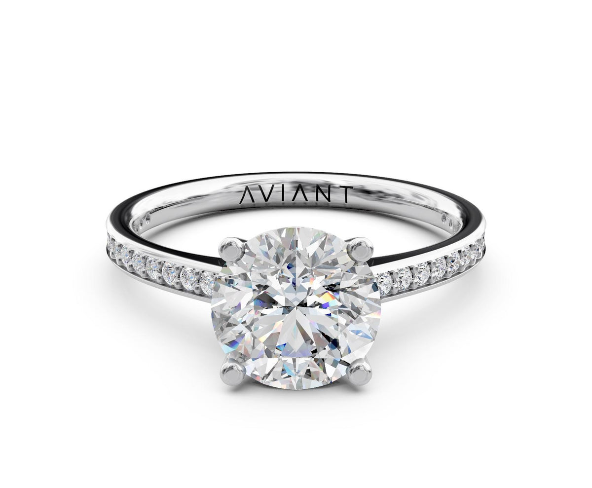Nadia French Pavé engagement ring in 14k white gold