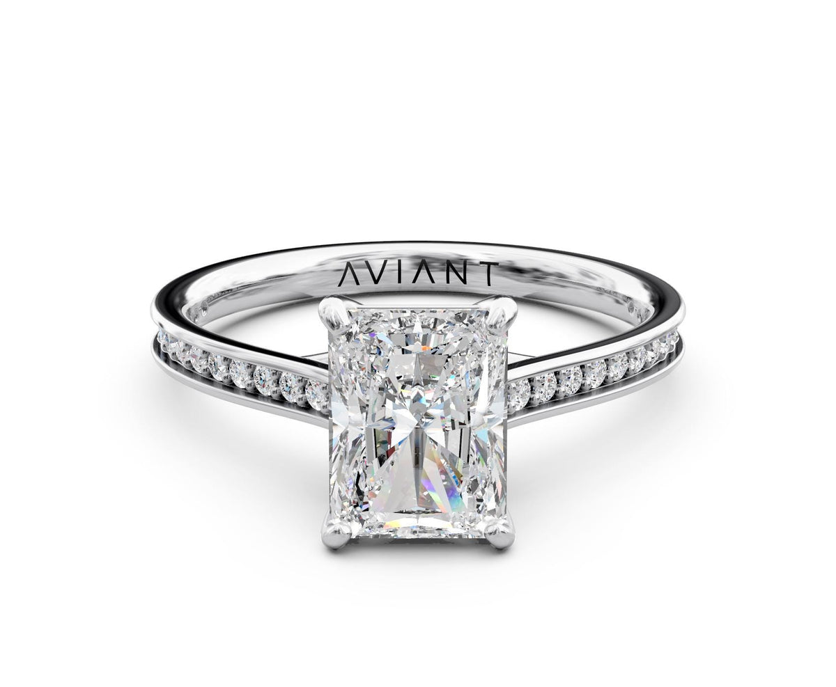 Sophia French Pavé engagement ring in 14k white gold
