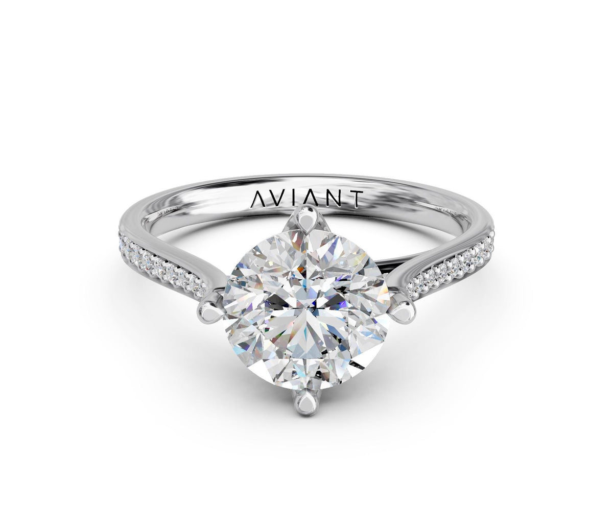 Adeline French Pavé engagement ring in 14k white gold