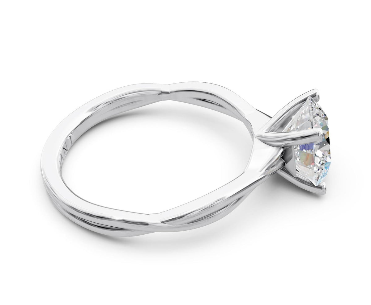 Bianca Solitaire engagement ring in 14k white gold