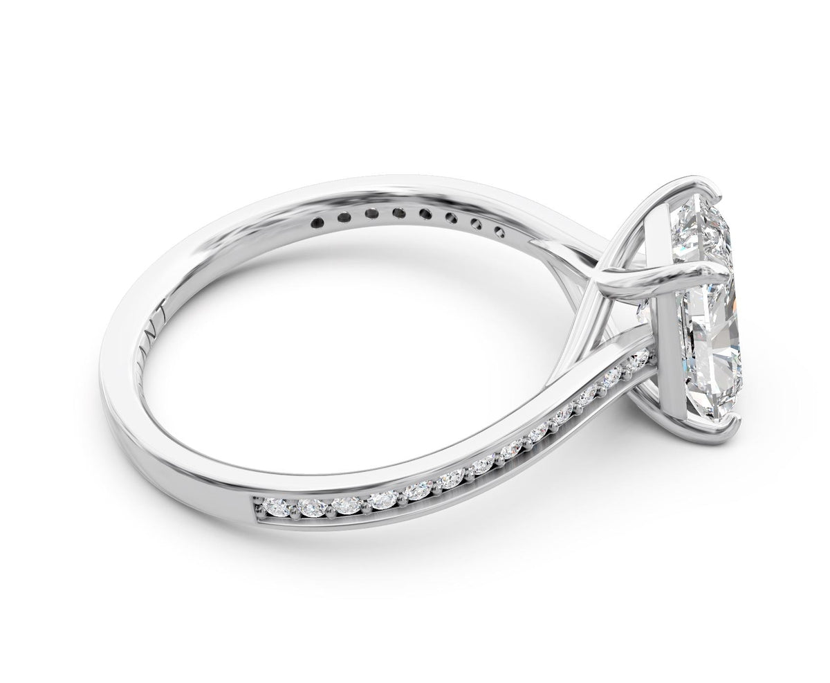Sophia French Pavé engagement ring in 14k white gold