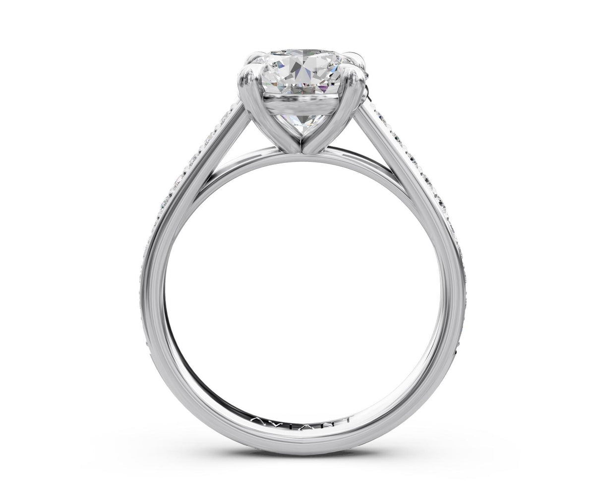 Harper French Pavé engagement ring in 14k white gold