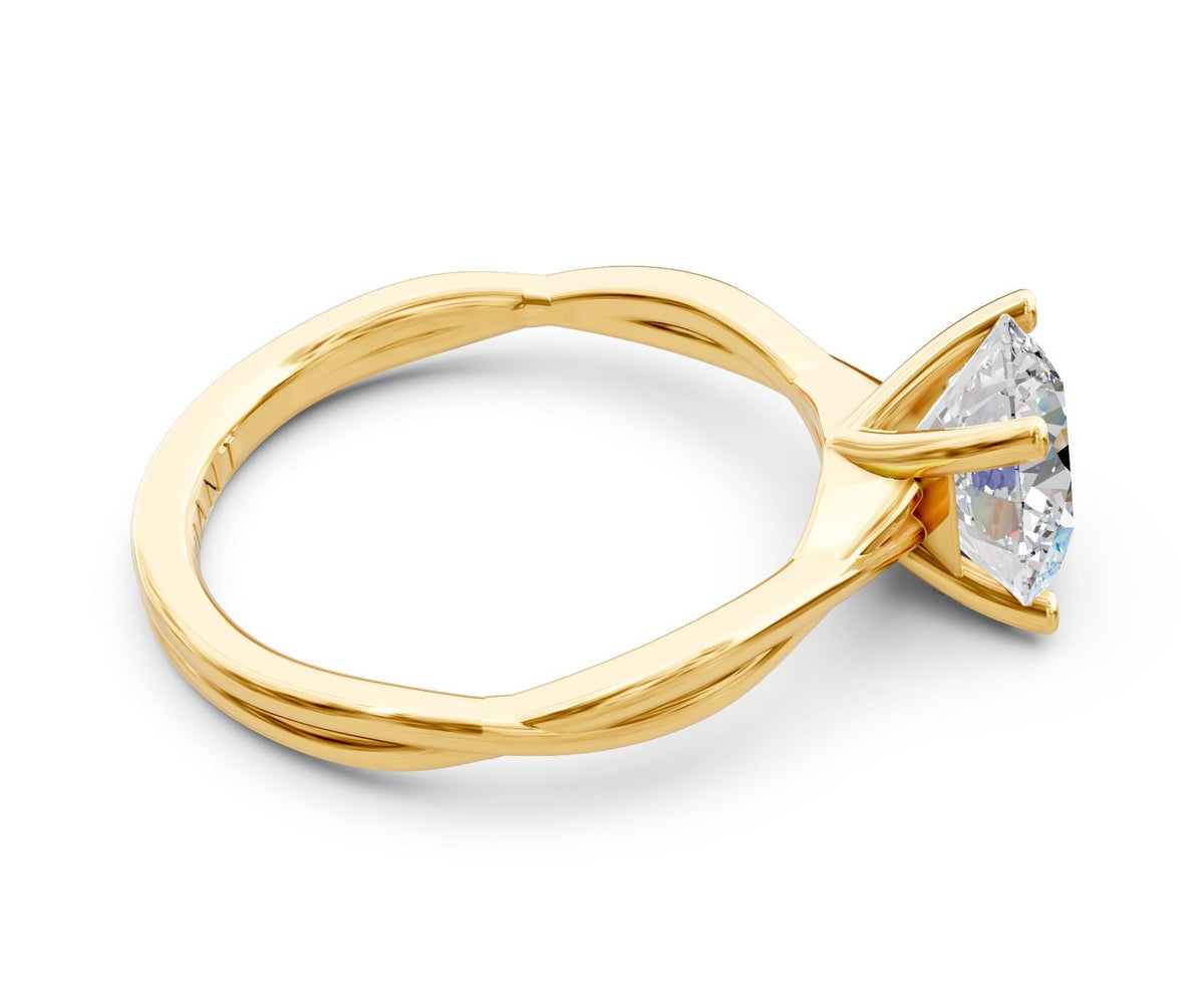 Bianca Solitaire engagement ring in 14k yellow gold