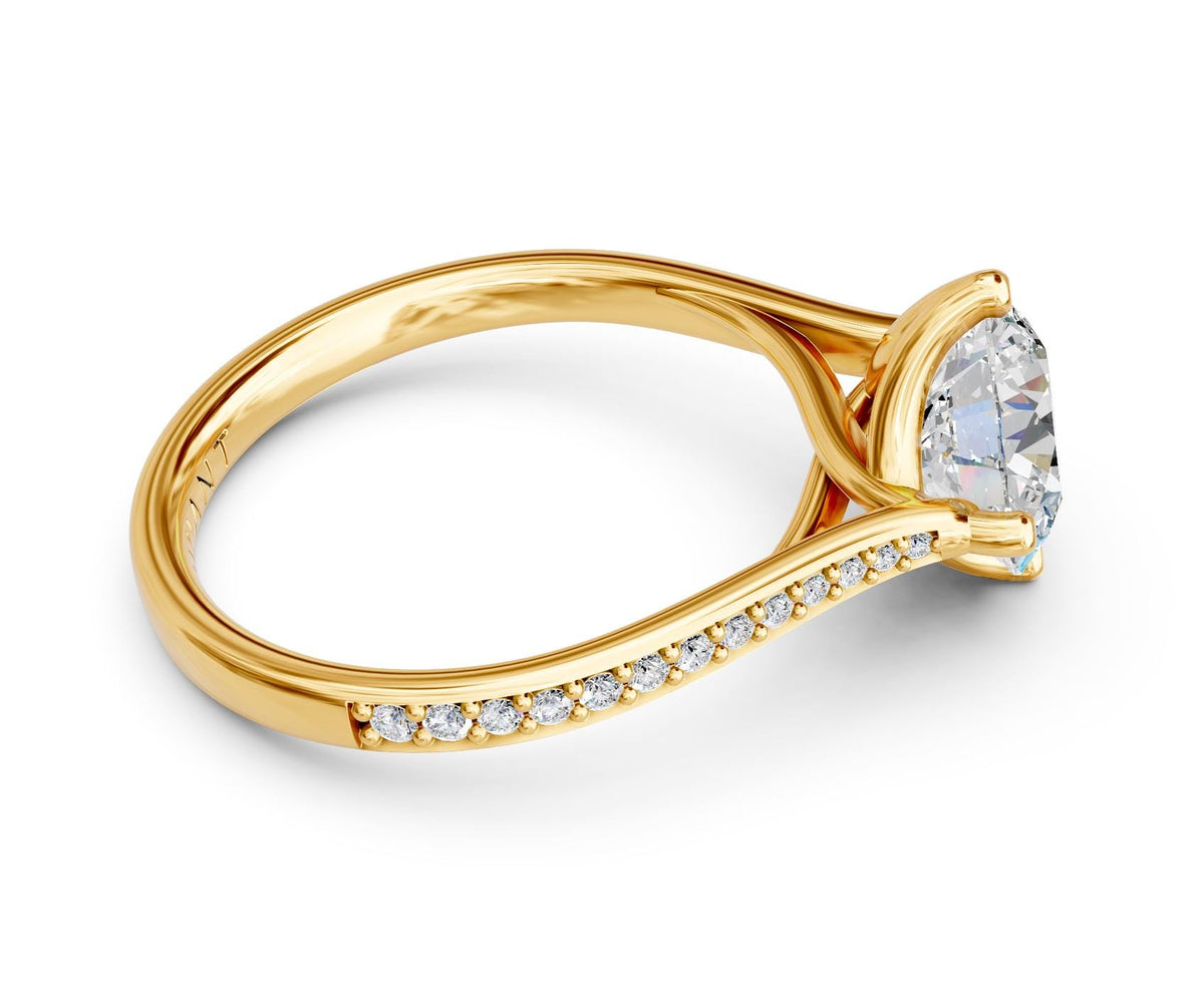 Adeline French Pavé engagement ring in 14k yellow gold