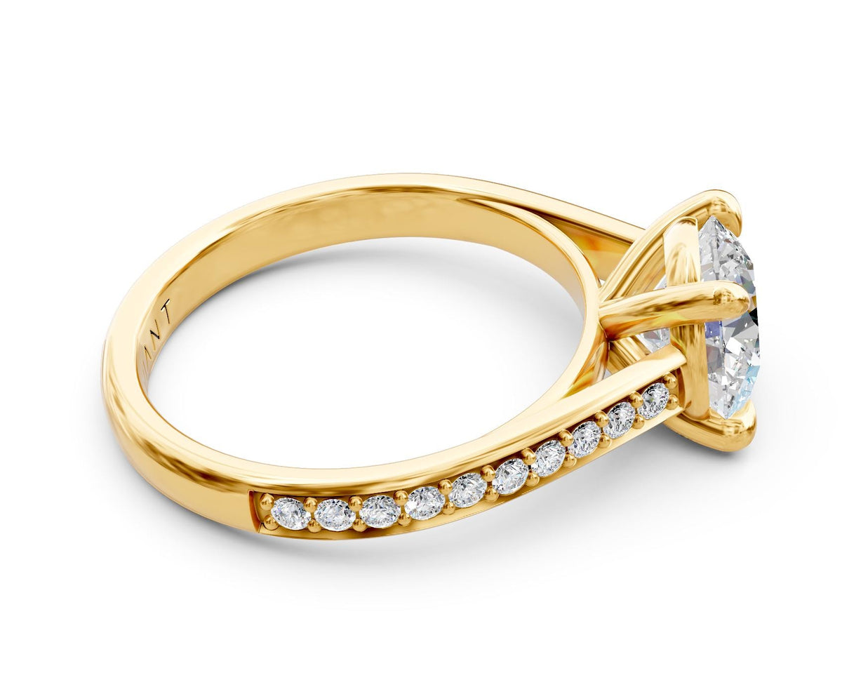 Harper French Pavé engagement ring in 14k yellow gold