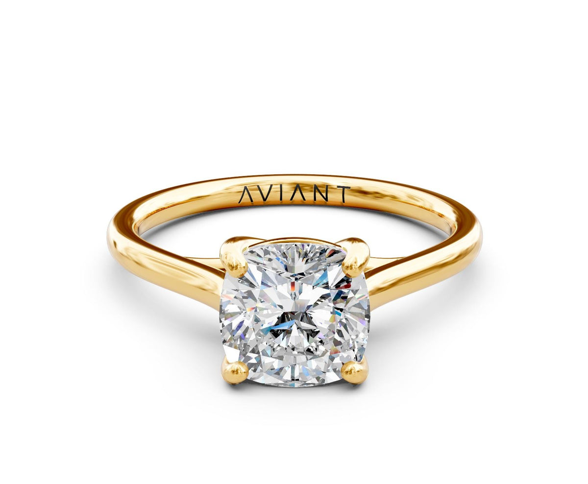 Zoe Solitaire engagement ring in 14k yellow gold