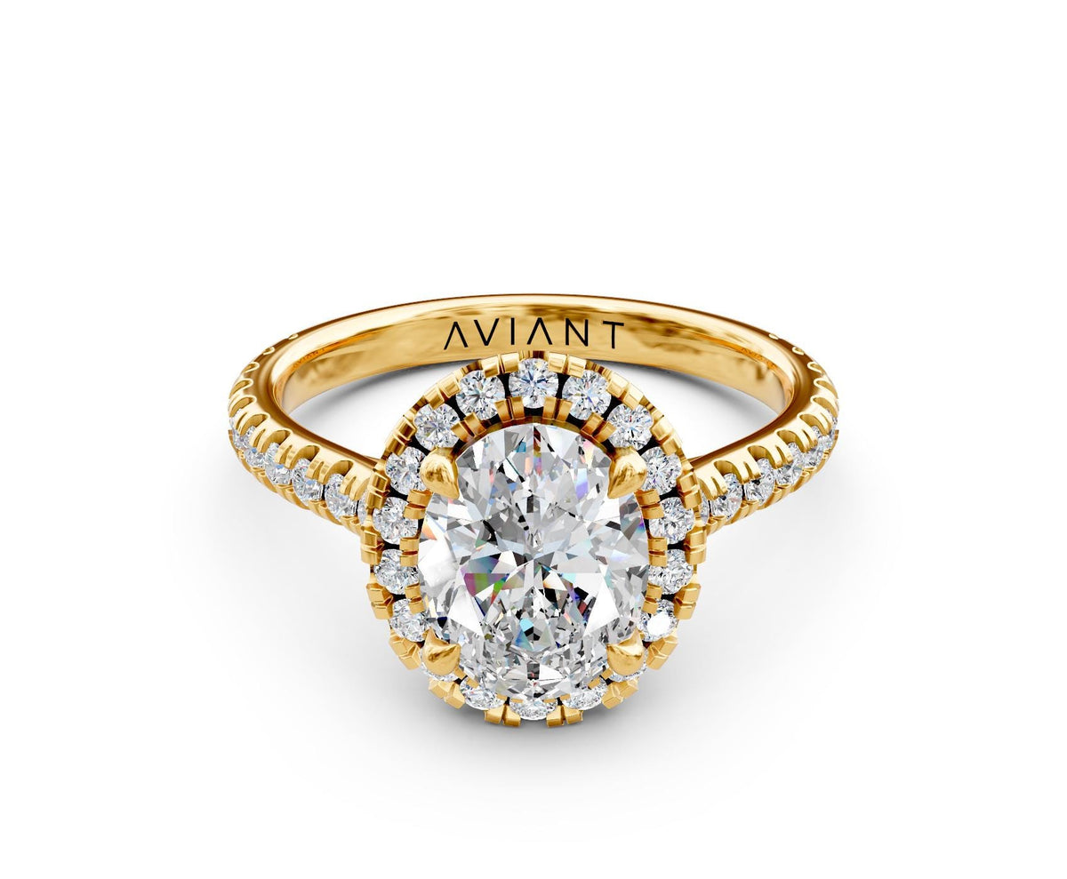 Vivian Halo engagement ring in 14k yellow gold