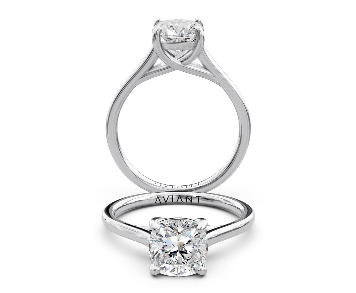 Zoe Solitaire engagement ring in 14k white gold