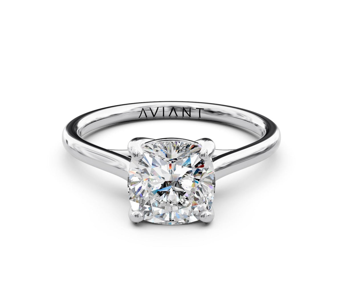 Zoe Solitaire engagement ring in 14k white gold