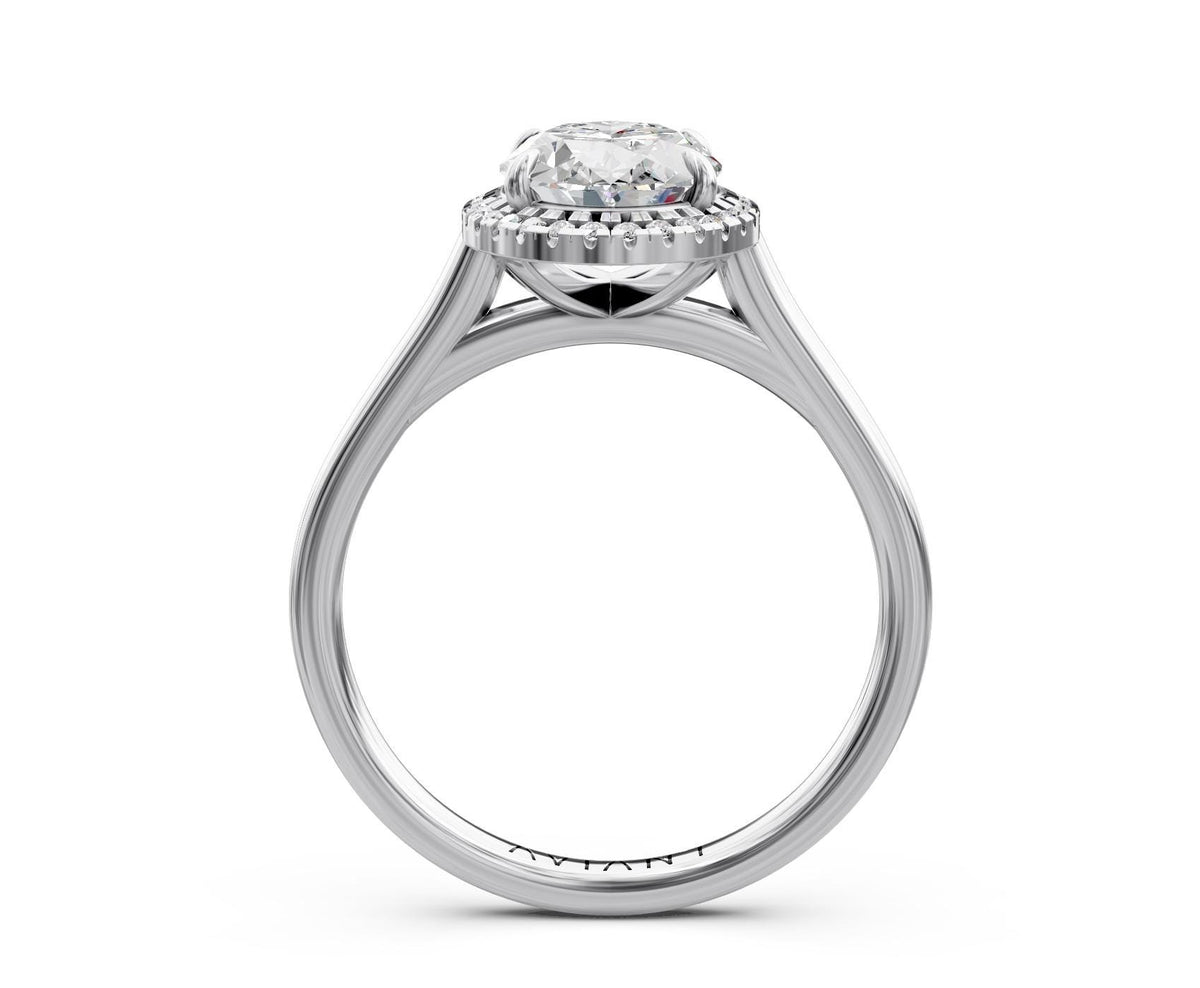 Dahlia Halo engagement ring in 14k white gold