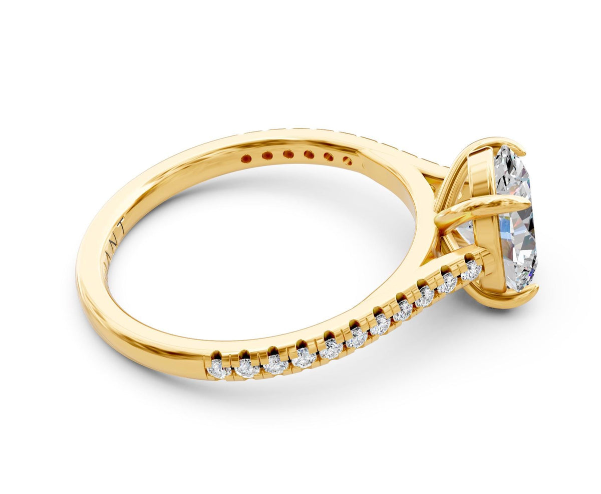 Lena French Pavé engagement ring in 14k yellow gold