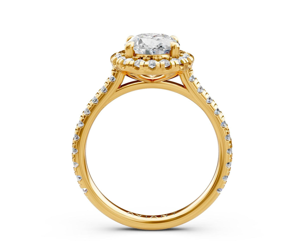Vivian Halo engagement ring in 14k yellow gold