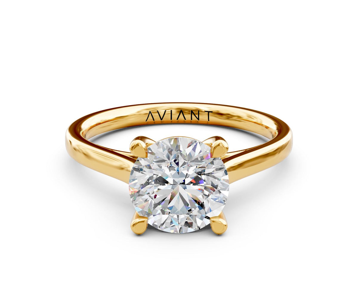 Elodie Solitaire engagement ring in 14k yellow gold